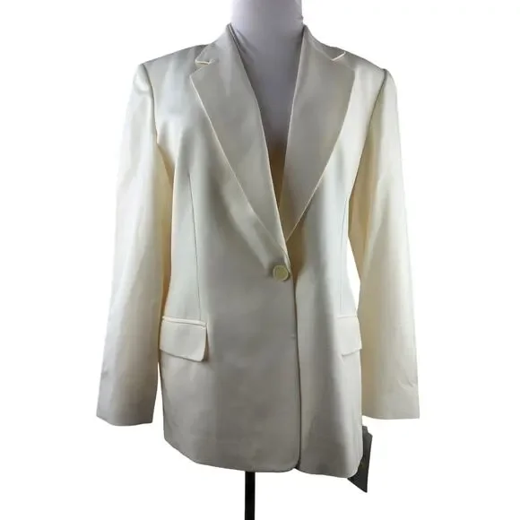 NWT Pendelton Blazer Suit Jacket 100% Virgin Wool Cream Single Button Size 16 - Picture 13 of 14